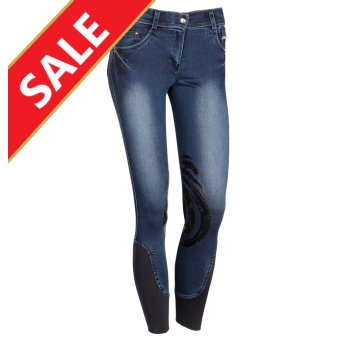 Rijbroek Denim Grip Blauw mt140