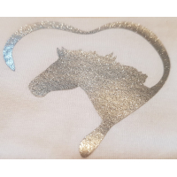 Rompertje Paard in Hart Glitter Zilver 98/104