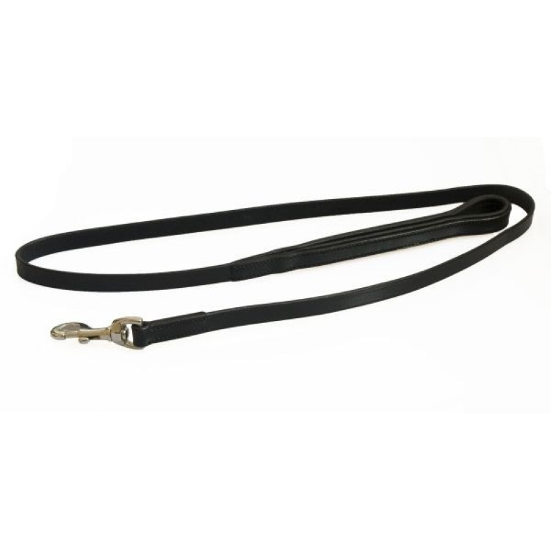 HB Lederen Hondenlijn 130cm Zwart