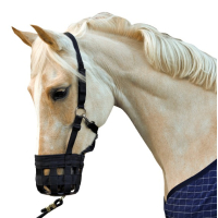 HKM Nylonhalster met muilkorf / Graasmasker