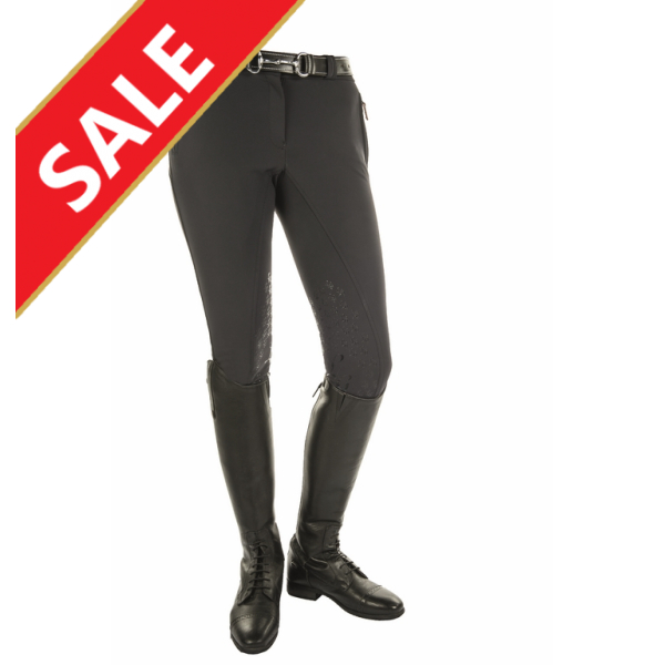 HKM Softshell rijbroek Champagne met Silicoonprint knie