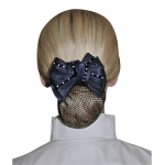 HKM Haarstrik met netje en strass Zwart