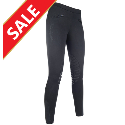 Reitleggings -Starlight- Silikon-Kniebesatz Schwartz