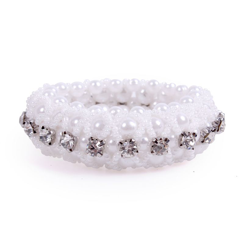 Hair scrunchie Diamond White