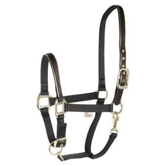 Halster soft nylon zwart/goud