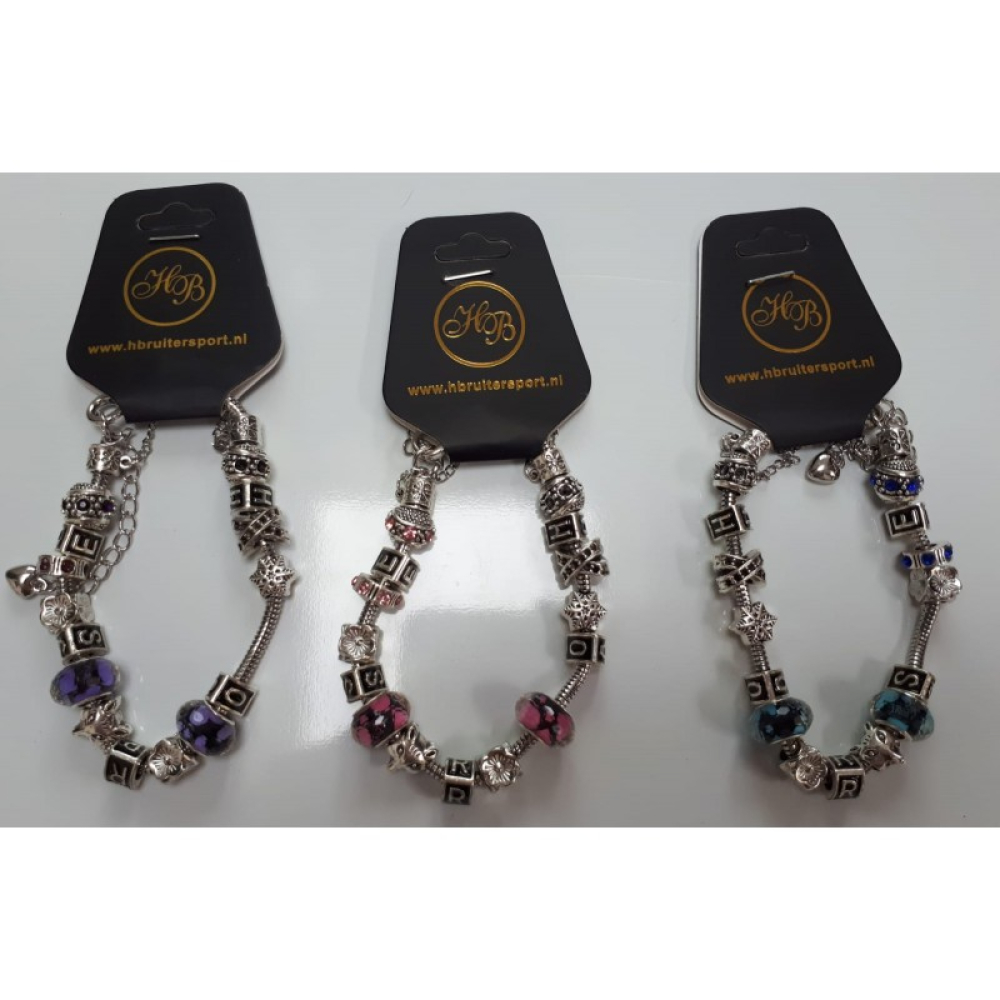 Armband met bedeltjes Horse Paars