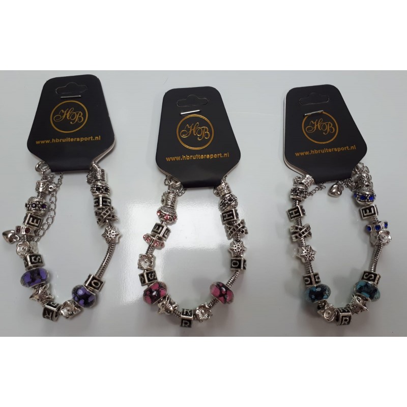 Armband met bedeltjes Horse Paars