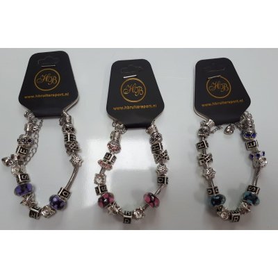 Armband met bedeltjes Roze