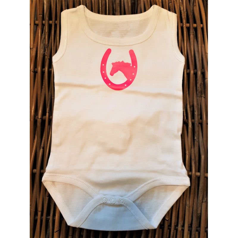Rompertje Hoefijzer Paard Neon Roze