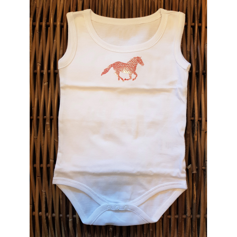 Rompertje Paard Galop Glitter Rood