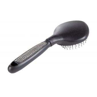 Mane and tail brush with rhinestones Silver