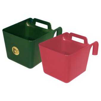 Voerbak+ophang+handgreep 11 ltr KS Roze